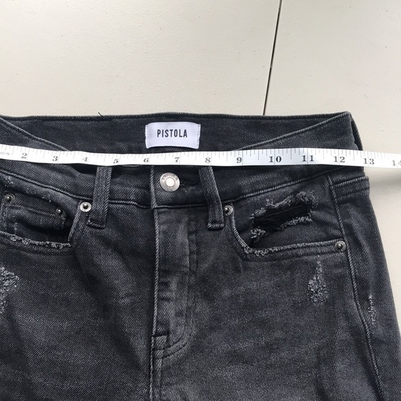 Pistola Monroe Cropped Cigarette jeans in Bandit distressed sz 24 - Picture 9 of 13